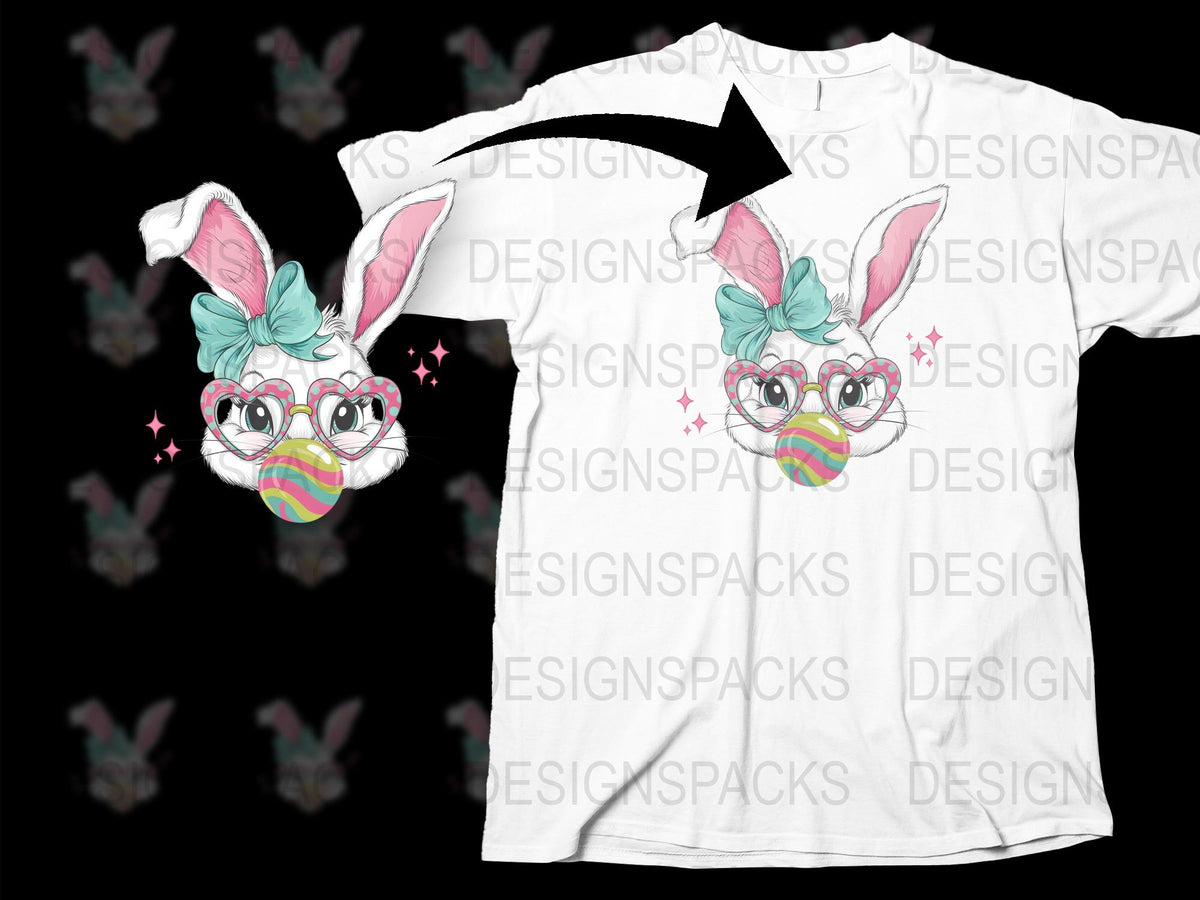 Cute Nerd Bunny T-Shirt, Cartoon Rabbit with Glasses, Kids and Adults, Funny Animal Tee, Unisex Casual Wear