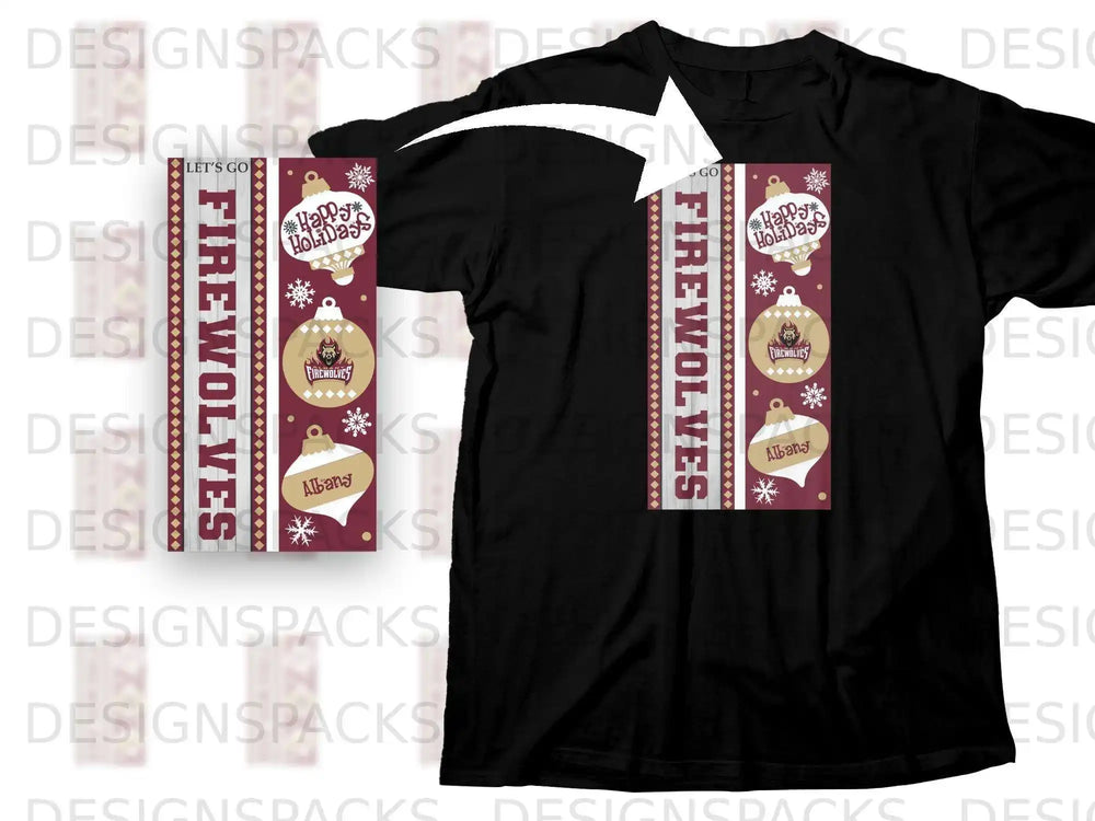 Let's Go Firewolves Happy Holidays Albany T-shirt