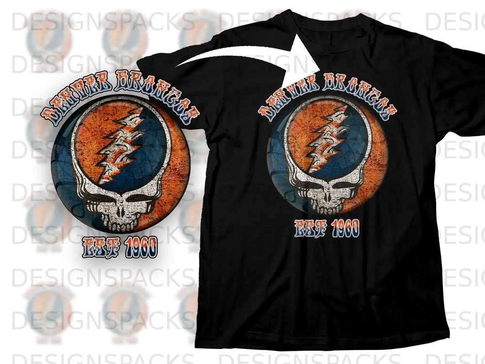 Denver Broncos Est 1960 Skull Design Shirt