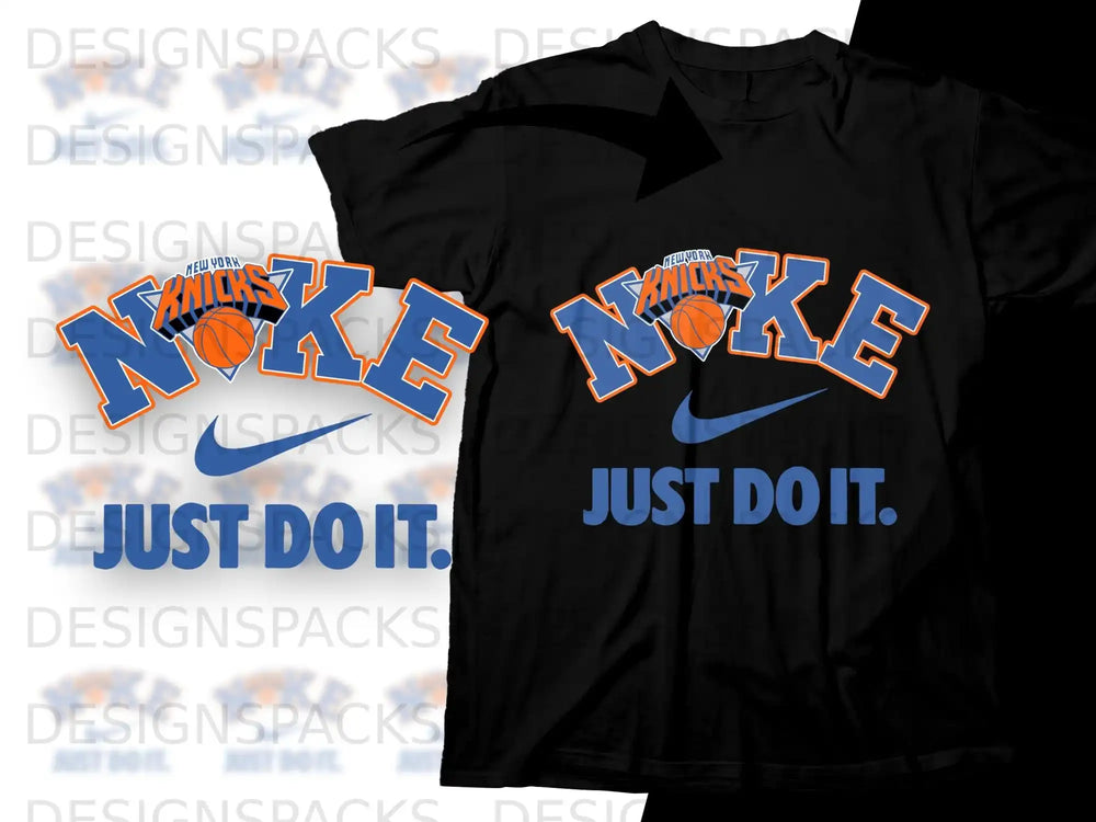 New York Knicks Nike Just Do It logo t-shirt.