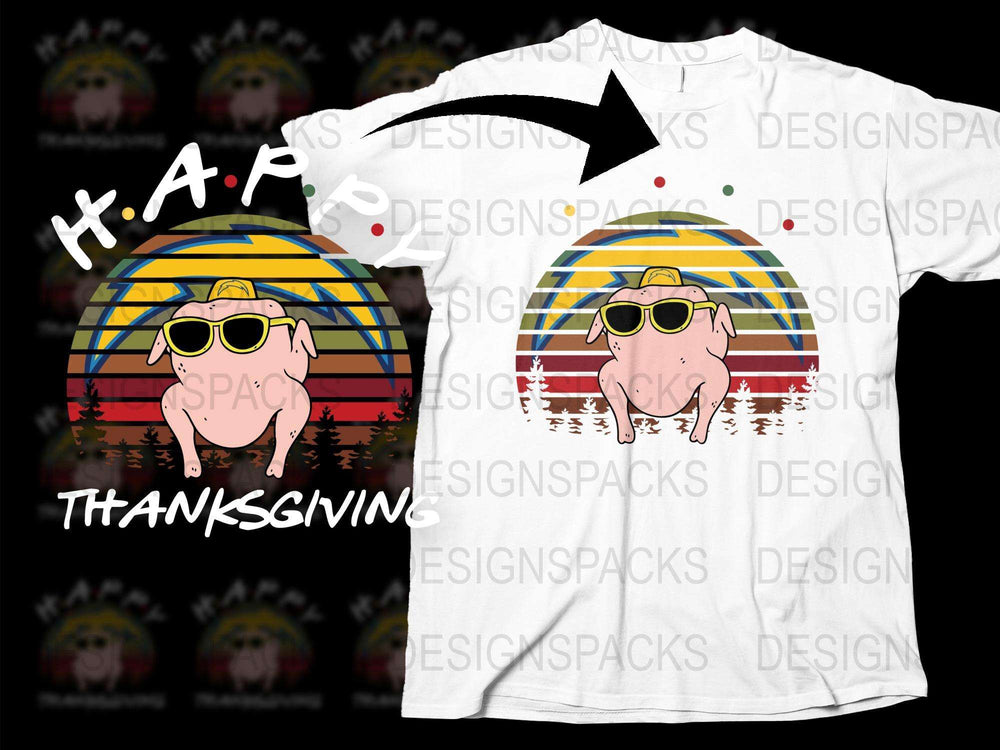 Cute Thanksgiving T-Shirt With Pig in Sunglasses, Retro Style Graphic Tee, Unisex Holiday Apparel