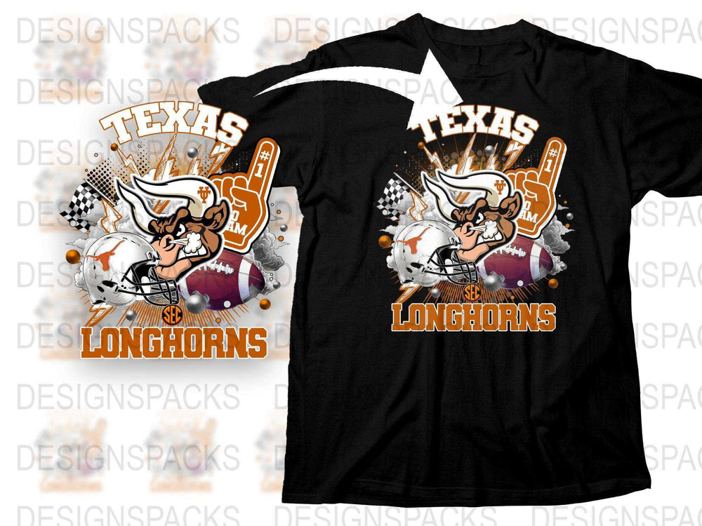Texas Longhorns T-Shirt, Vintage College Football Tee, Retro Sports Graphic Shirt, Unisex Fashion Top