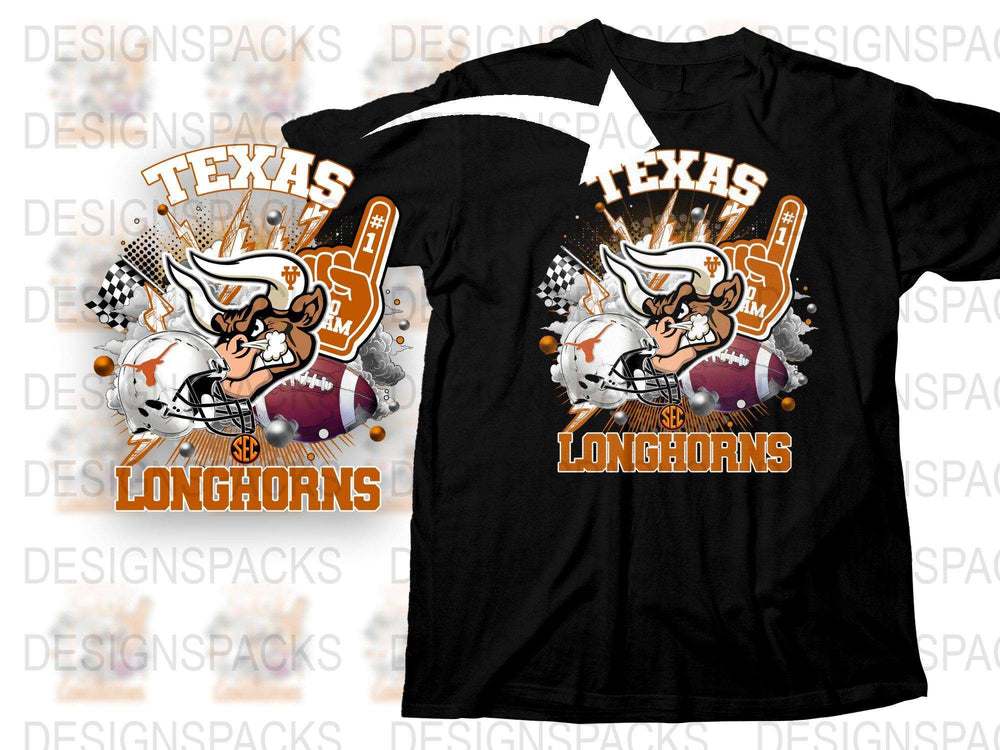 Texas Longhorns T-Shirt, Vintage College Football Tee, Retro Sports Graphic Shirt, Unisex Fashion Top