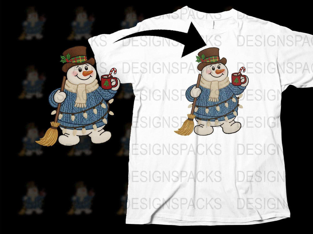 Snowman Christmas T-Shirt, Holiday Graphic Tee, Winter Snowman with Lantern, Festive Family Apparel