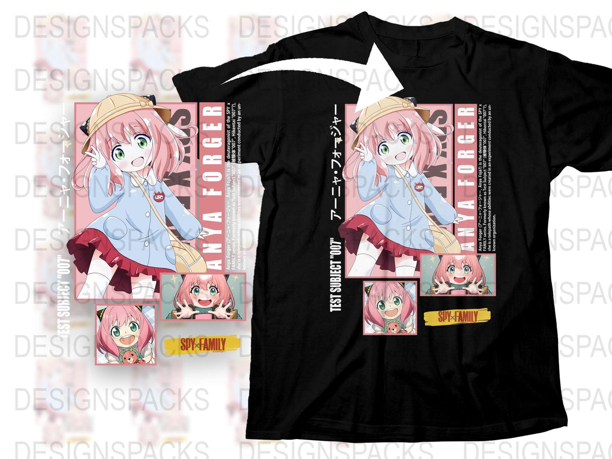 Anime Forger T-Shirt, Spy x Family Inspired, Anya Character Tee, Unisex Manga Shirt, Japanese Anime Graphic Top, Fan Gift Idea