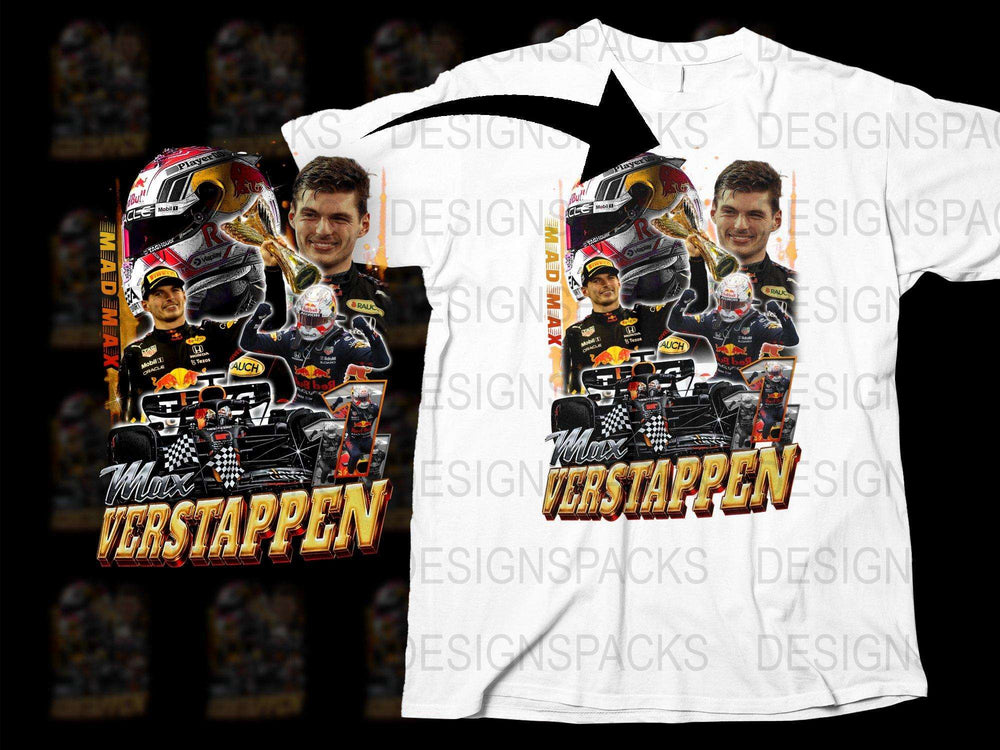 Max Verstappen Racing T-Shirt, Formula One Driver Graphic Tee, Motorsport Fan Apparel, Casual Sportswear, Collectible Clothing