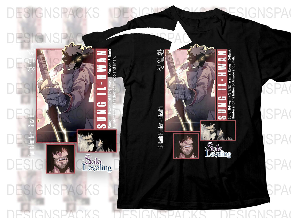 Sung Il-Hwan Solo Leveling T-Shirt, Anime Graphic Tee, Limited Edition Merchandise, Collectible Shirt Design, Gift for Manga Fans