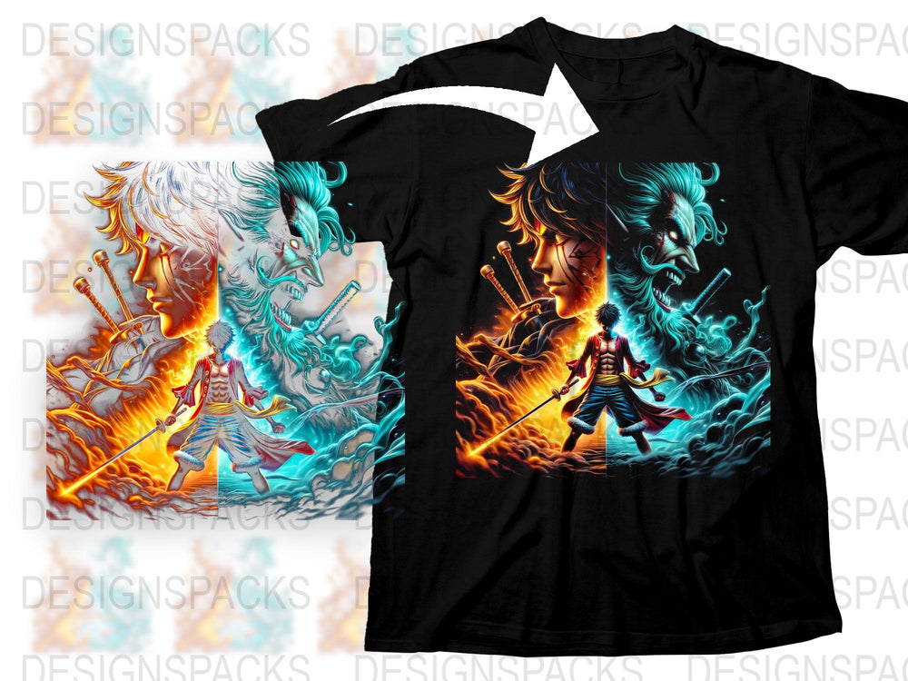 Fantasy Phoenix and Dragon T-Shirt, Cool Mystical Creature Graphic Tee, Unisex Fire and Ice Design Shirt