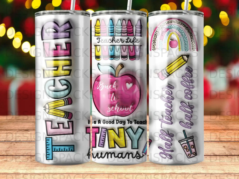 Teacher Life Back To School Tiny Humans Rainbow Coffee product type