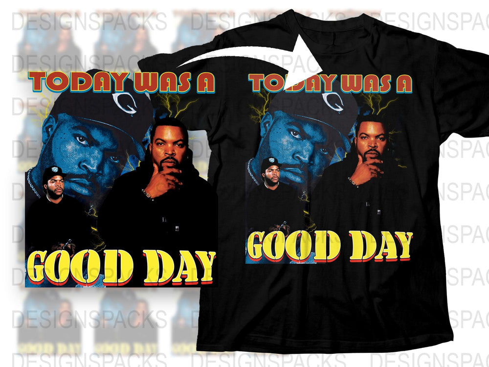 Vintage Hip Hop T-Shirt, Classic Rap Lyrics Tee, 'Good Day' Graphic, Retro Music Fan Apparel, Unisex Black Top