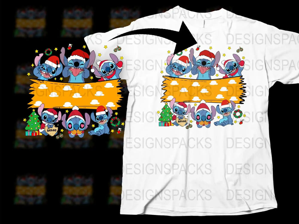 Unique Christmas T-Shirt with Cute Cartoon Characters Festive Holiday Apparel for Kids and Adults