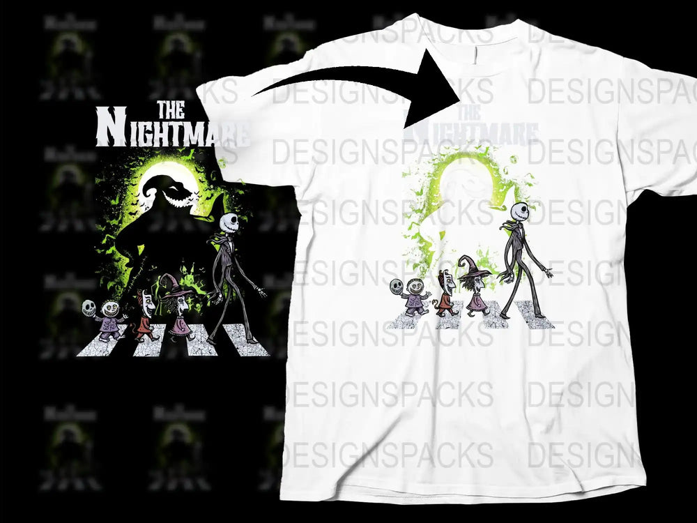 Nightmare Before Christmas T-Shirt, Jack Skellington Graphic Tee, Unisex White Cotton Shirt