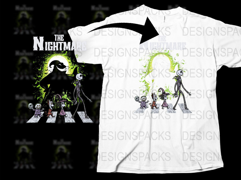 Nightmare Before Christmas T-Shirt, Jack Skellington Graphic Tee, Unisex White Cotton Shirt