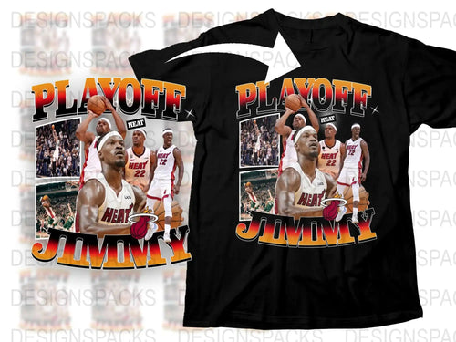 Jimmy Playoff Graphic T-Shirt, Miami Basketball Star Design, Fan Apparel, Sports Tee, Collector Item, Gift for Sports Enthusiast