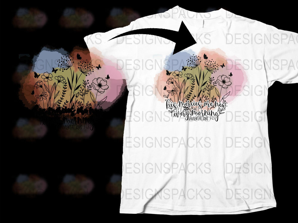 Floral Meadow Graphic T-Shirt, Vintage Botanical Print Tee, Nature Inspired Women's Fashion Top