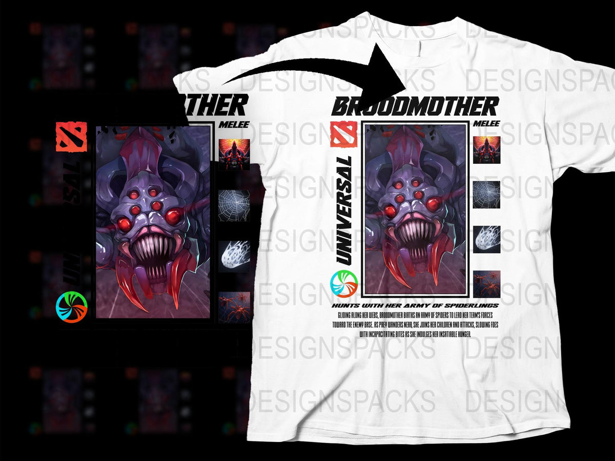 Broodmother Gaming T-Shirt, Horror Fantasy Art, Unique Graphic Tee, Unisex Style, Gamer Apparel