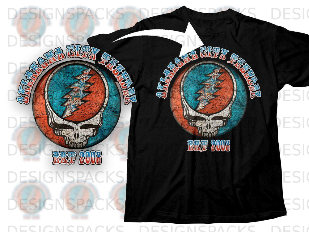 Oklahoma City Thunder Est 2008 Skull Design Shirt