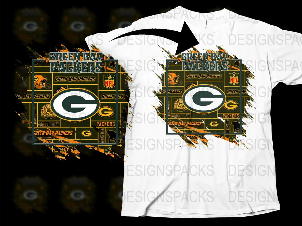 Green Bay Packers Themed T-Shirt, NFL Football Sports Fan Merchandise, Unique Gift Idea for Fans