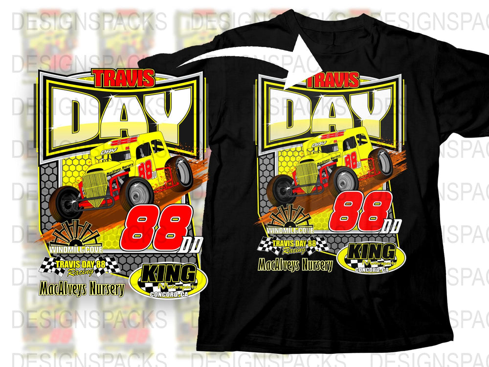 Boys Custom Monster Truck T-Shirt, Personalized Travis Race Day Tee, Kids Graphic Shirt, Unique Birthday Gift Idea, Sizes 2T-Youth XL