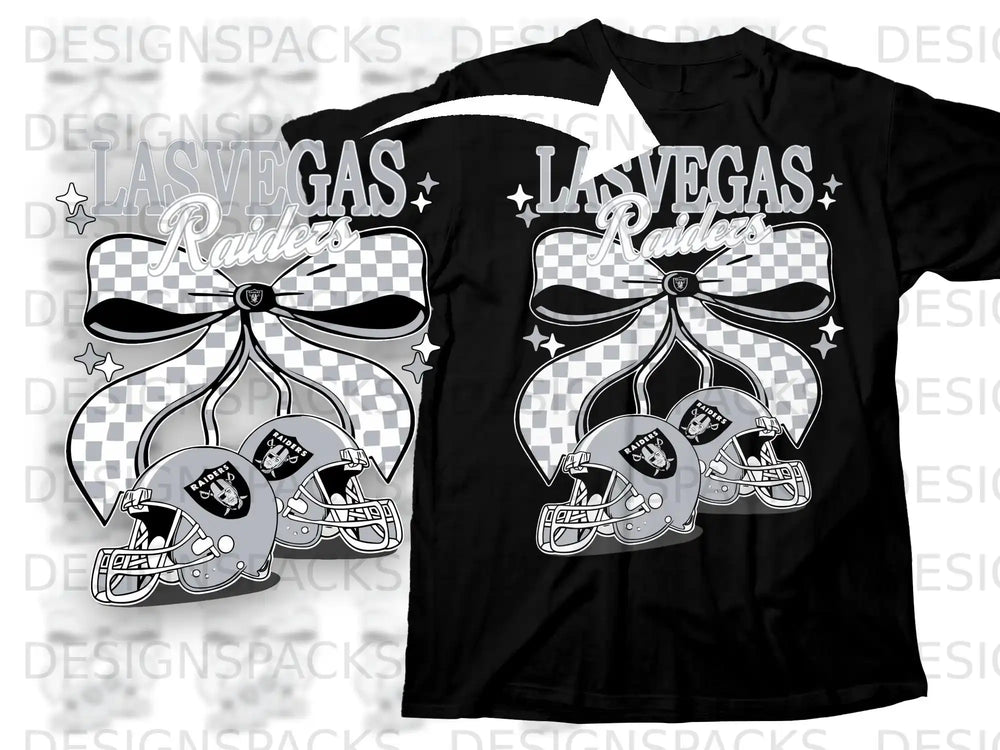 Las Vegas Raiders Bow and Helmets Graphic Tee