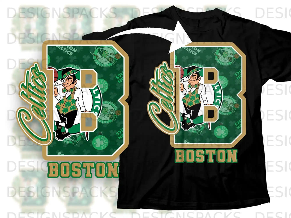 Boston Celtics Large Letter B Sports Fan T-Shirt