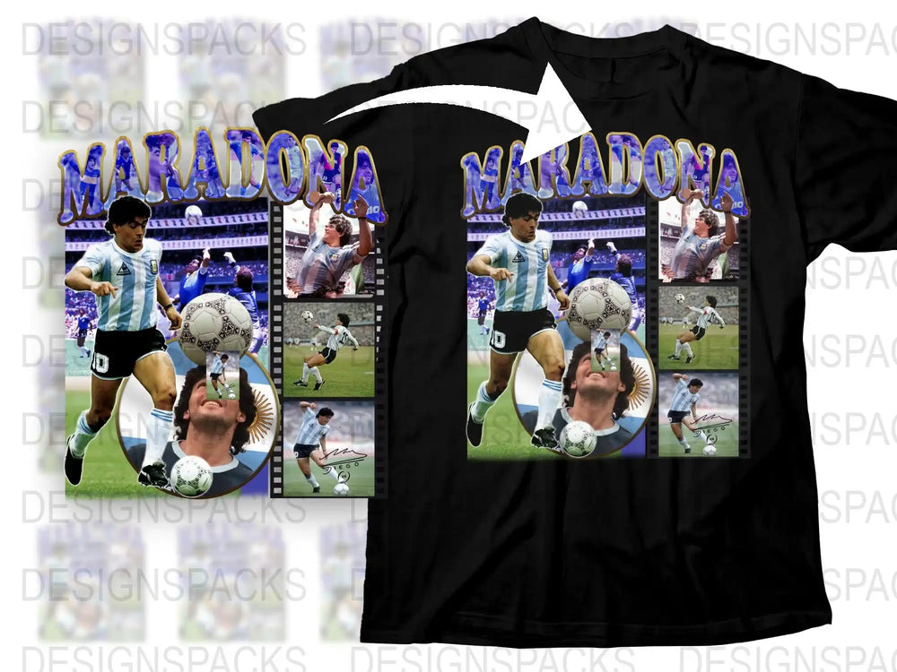 Maradona Tribute T-Shirt, Vintage Soccer Legend Graphic Tee, Sports Memorabilia, Football Icon Apparel, Collectible Gift for Fans
