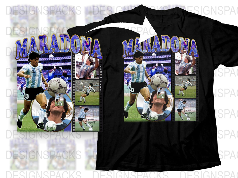 Maradona Tribute T-Shirt, Vintage Soccer Legend Graphic Tee, Sports Memorabilia, Football Icon Apparel, Collectible Gift for Fans