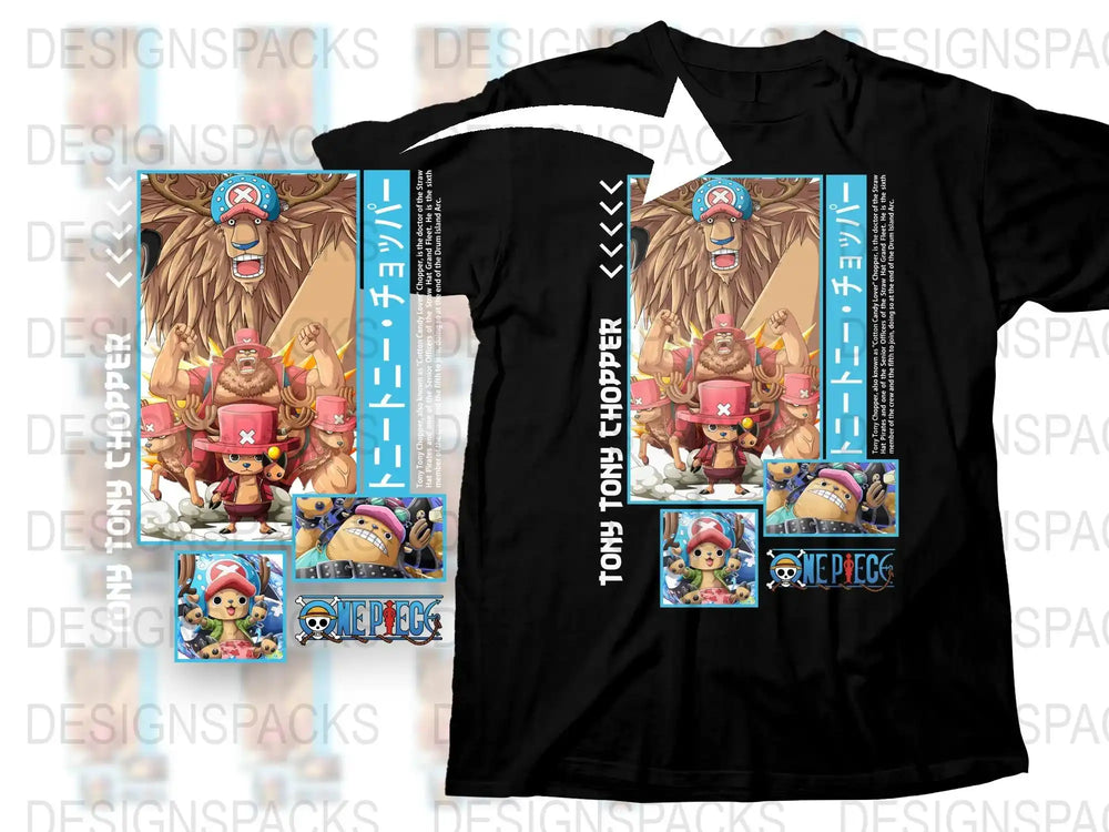 One Piece Anime T-Shirt, Tony Tony Chopper Graphic Tee, Full Color Print, Cotton Unisex Shirt, Fan Merch, Gift Idea