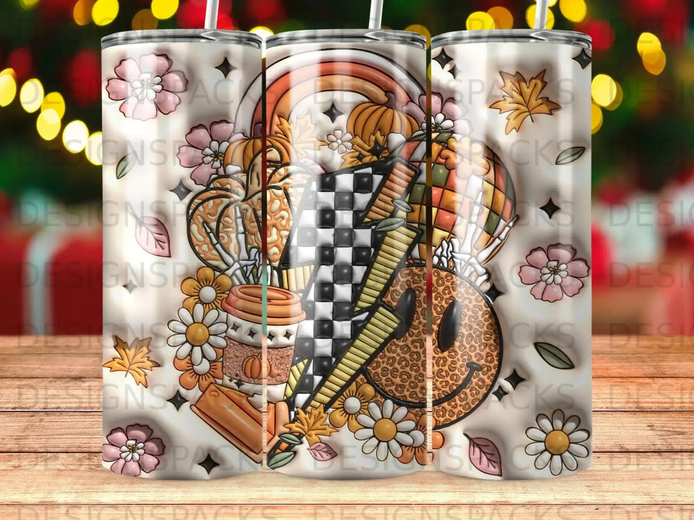 Fall Pumpkin Checkerboard Smiley Face Rainbow Coffee product type