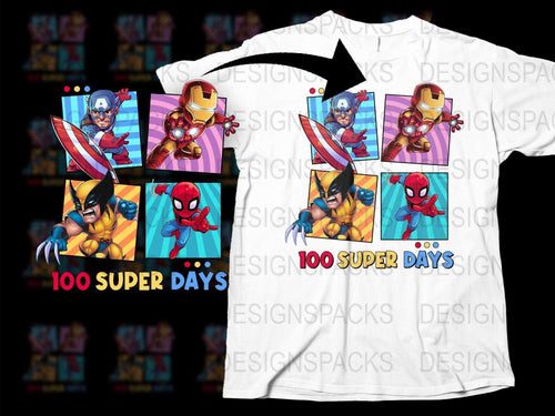 Superhero T-Shirt, Comic Book Characters, Colorful Cotton Tee, Unisex Kids and Adults Sizes, Gift Idea