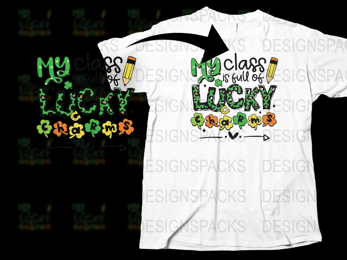 Teacher St. Patrick's Day Shirt, My Class is Full of Lucky Charms T-Shirt, Festive Irish Green Clover Tee for Educators