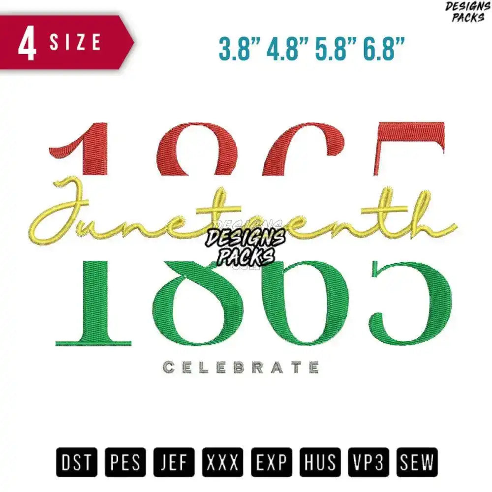 Celebrate 1865 Embroidery Design
