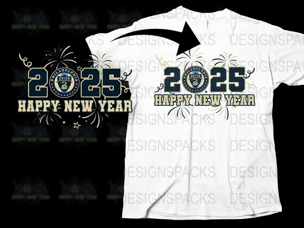 Celebrate 2025 Happy New Year Philadelphia Union Png Digital Download