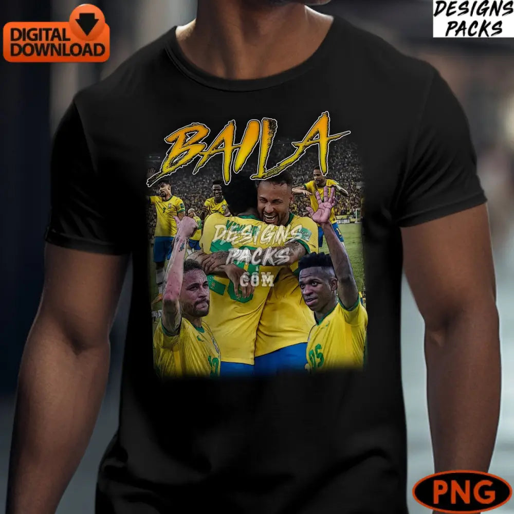Celebrate Brazil Soccer Team Victory Digital Art Instant Download Png Vibrant Sports