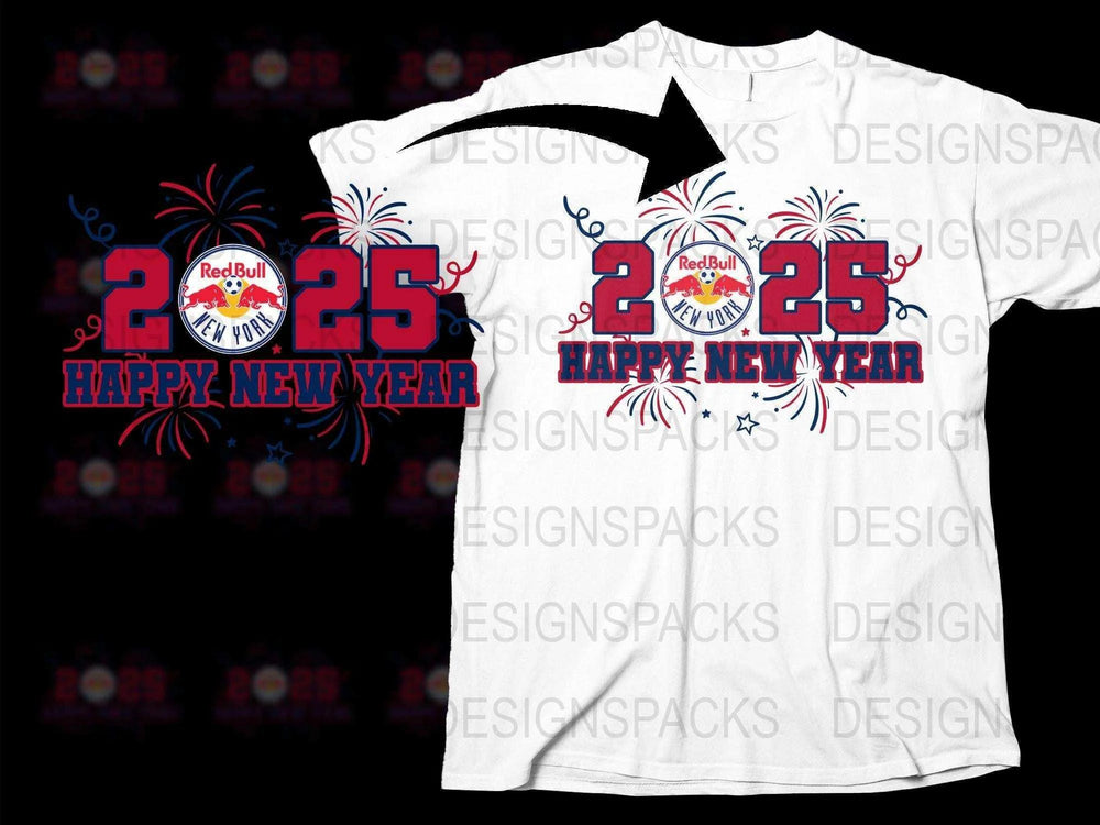 Celebrate New Year's 2025 with Red Bull New York Png Digital Download