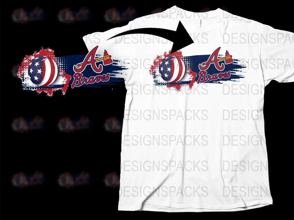 Celebrate Patriotic Pride with Atlanta Braves Themed Png Digital Download