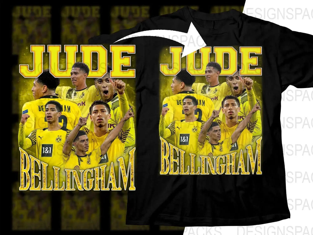 Celebratory Jude Bellingham Bootleg Graphic Soccer Png Digital Download