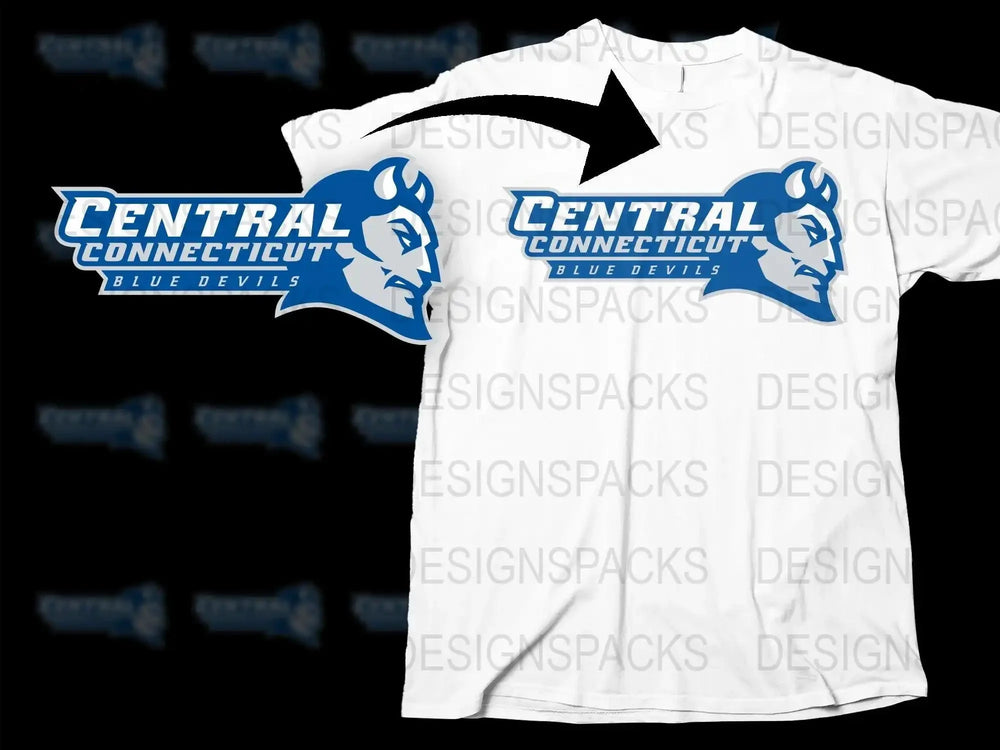 Central Connecticut Blue Devils College Football Png Digital Download