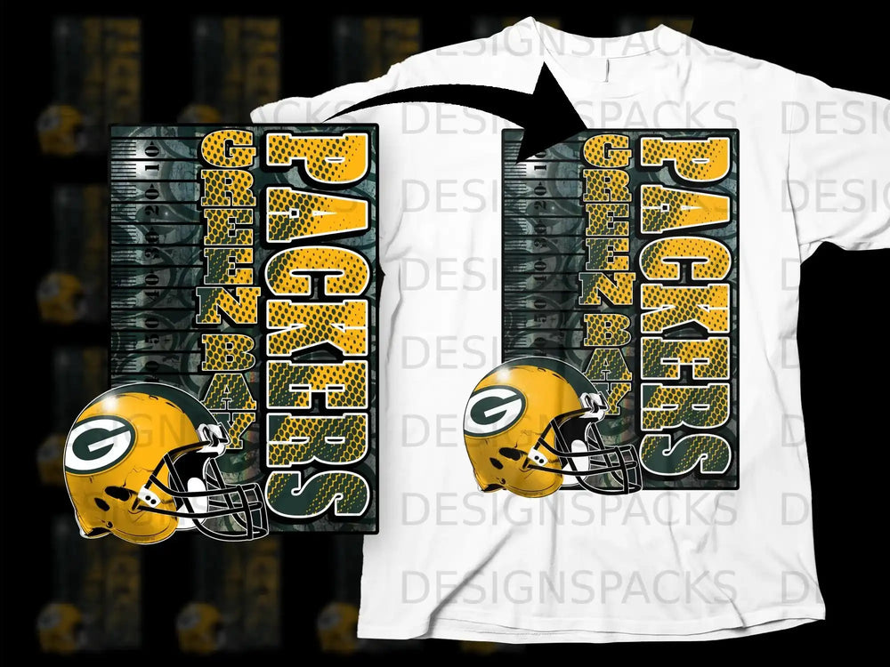 Packers Green Bay Helmet Graphic T-Shirt for Fans