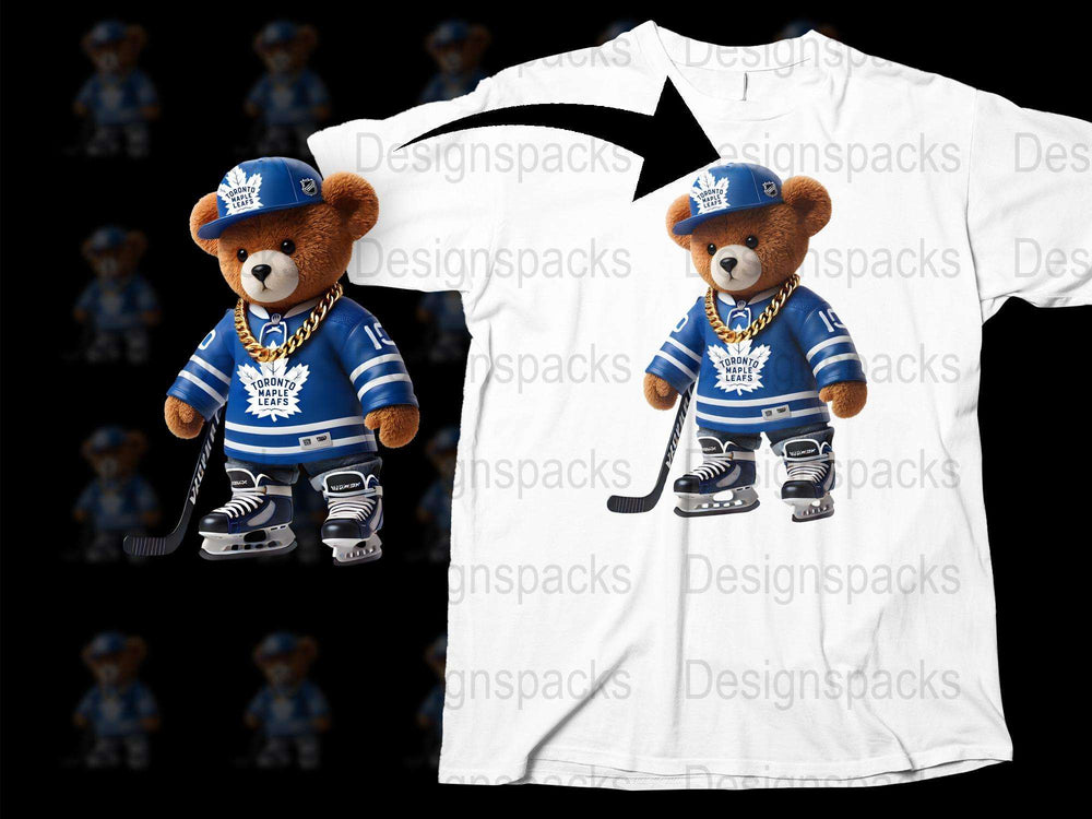 Kids Hockey T-Shirt, Cute Teddy Bear Print, Sporty Youth Tee, Casual Children's Apparel, Cool Sports Graphic Shirt