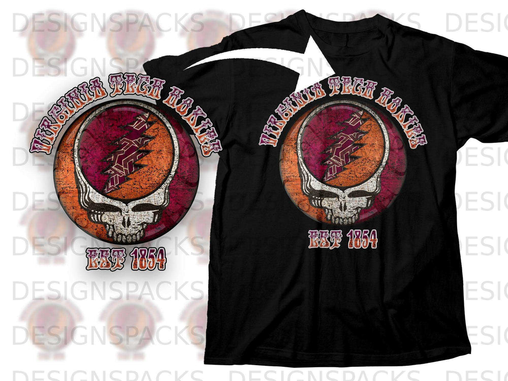 Virginia Tech Hokies Skull Logo EST 1854 T-Shirt