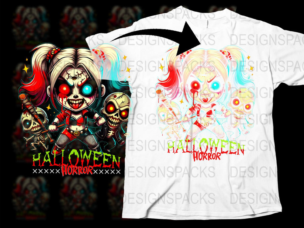 Halloween Horror T-Shirt, Scary Clown Graphic Tee, Unisex Horror Movie Inspired Shirt, Full Color Print, Gift for Horror Fans