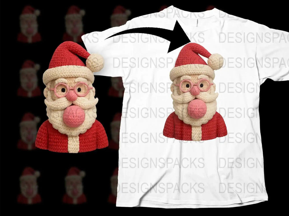 Christmas Santa T-Shirt, Unique Santa Claus Face Print, Festive Holiday Apparel, Unisex Cotton Tee For All Ages