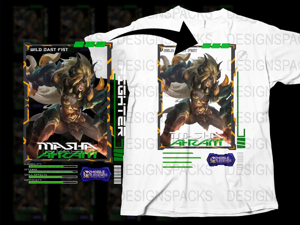 Mobile Legends Graphic T-Shirt, Wild Cast Fist Aldous Design, Gaming Apparel, Unisex Tee