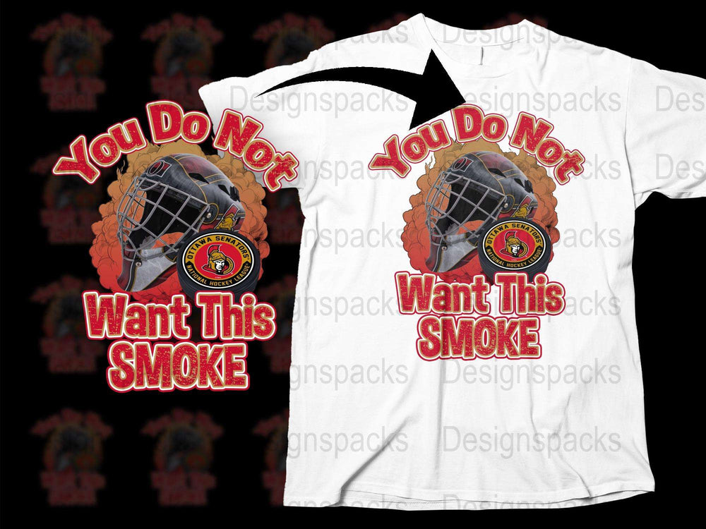 Firefighter Themed T-Shirt, 'You Do Not Want This Smoke' Graphic Tee, Bold Text Design, Fire Helmet Motif