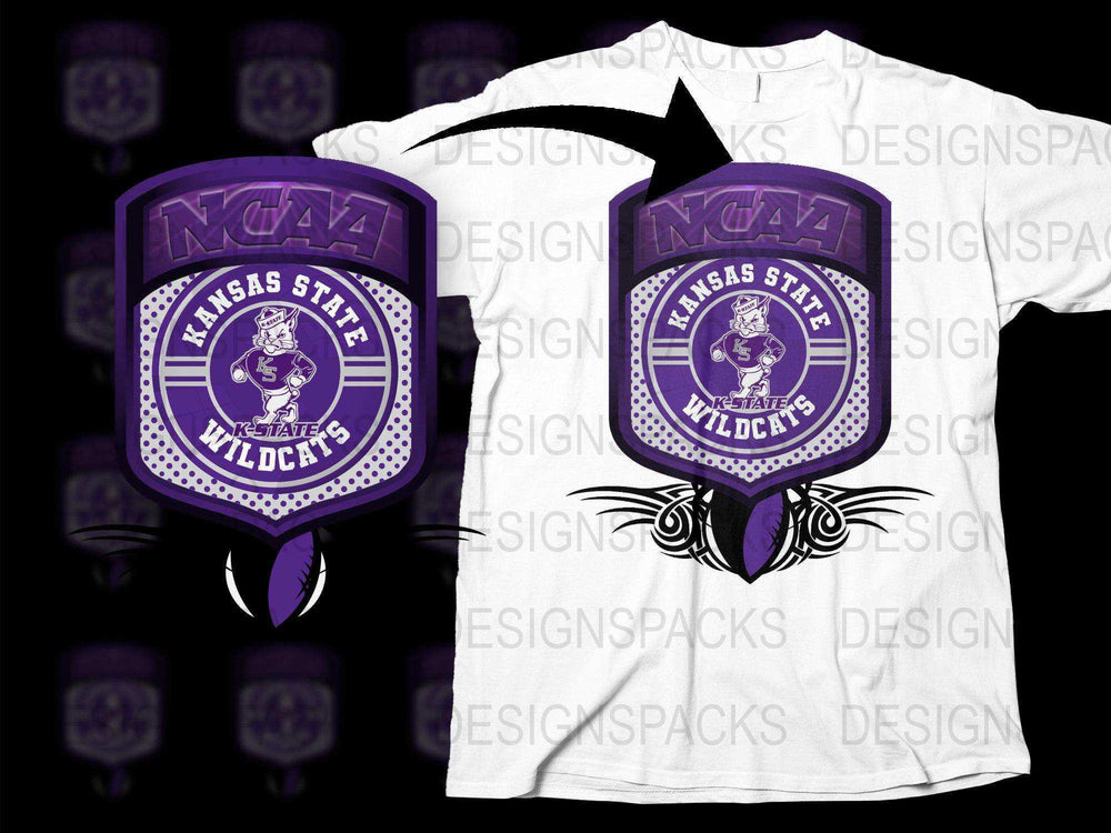Kansas State Wildcats NCAA Logo Purple T-Shirt, College Sports Fan Apparel