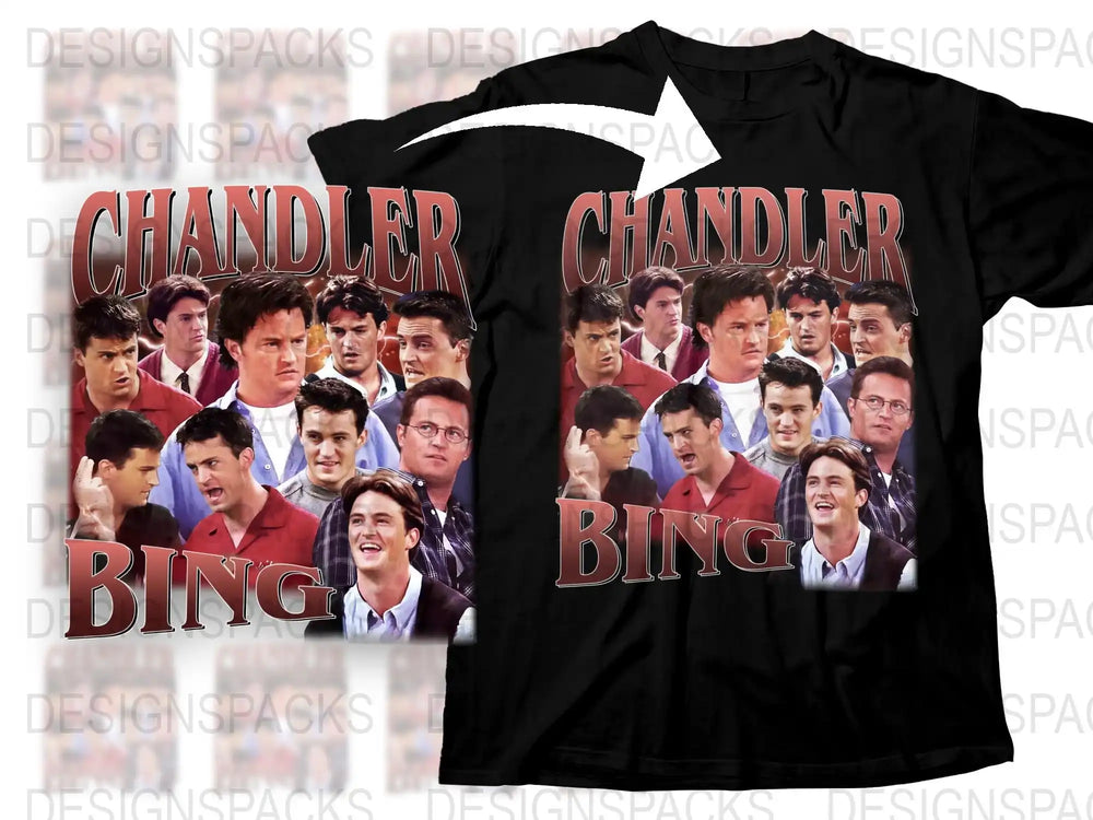 Chandler Bing T-Shirt, Friends TV Show, Multiple Expressions, Graphic Tee, Unisex Cotton Shirt, Fan Gift