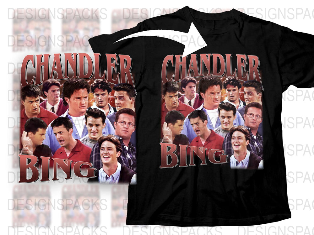Chandler Bing T-Shirt, Friends TV Show, Multiple Expressions, Graphic Tee, Unisex Cotton Shirt, Fan Gift