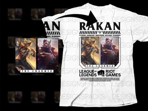League of Legends Rakan T-Shirt, Gaming Merch, The Charmer Graphic Tee, Riot Games Apparel