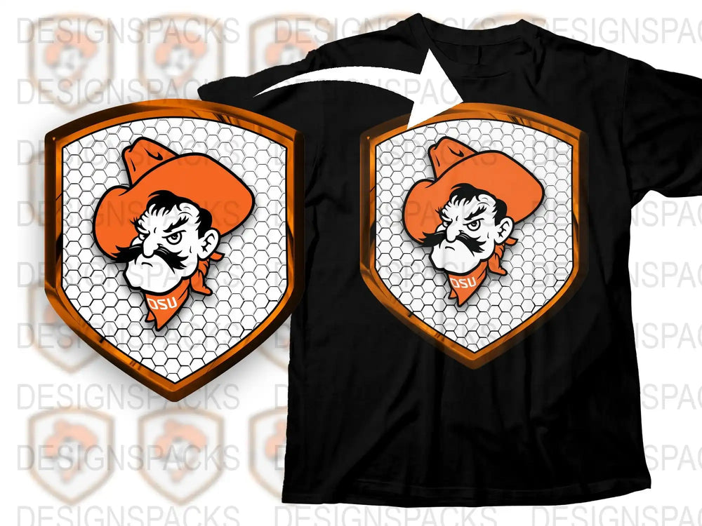 Vintage OSU Mascot T-Shirt, Retro College Football Black Tee, Unisex Sports Fan Apparel